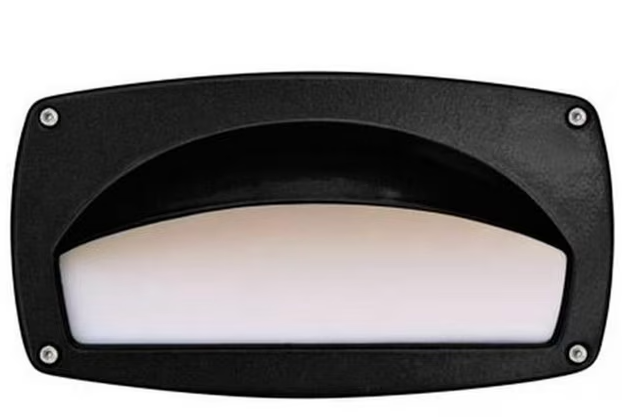 Dabmar Lighting DSL1014-L12-40K-B G24 LED Cast Aluminium Hooded Step Light, Wattage 12W, Color Temperature 40K, Voltage 120V-277V, Black