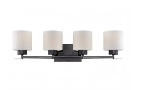 Nuvo 60-5304 Parallel Vanity Light Fixture, Mountable, 4-Light, Aged Bronze