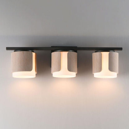 Maxim Lighting 21713SWNWDCHL Draughtsman 3 Light Bath Vanity Wall Light - Lit View Front