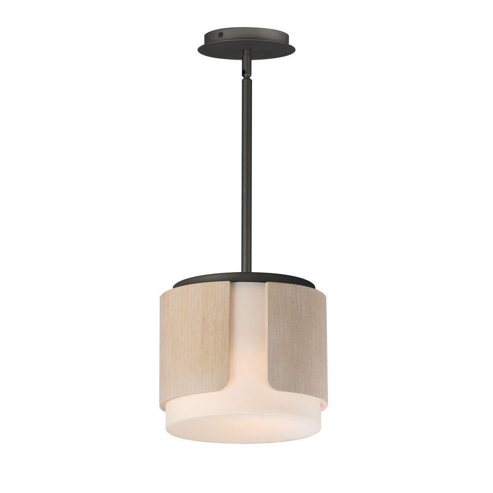Maxim Lighting 21714SWNWDCHL Draughtsman 2 Light Natural Wood Charcoal Semi Flush Mount Ceiling Light