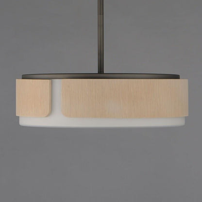Maxim Lighting 21716SWWNBK Draughtsman Semi-Flush Mount Wood Panel Detail View