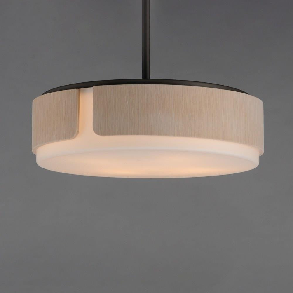 Maxim Lighting 21716SWNWDCHL Draughtsman Semi-Flush Mount Ceiling Light Close-Up View Lit