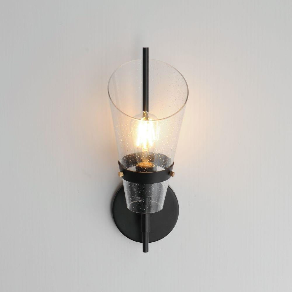Maxim Lighting 21721CDDBZAB Finch 1 Light Dark Bronze Wall Sconce illuminated view