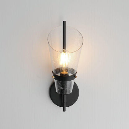 Maxim Lighting 21721CDDBZAB Finch 1 Light Dark Bronze Wall Sconce illuminated view