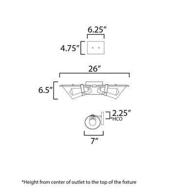 Maxim Lighting 21722CDDBZAB Finch Wall Sconce - Dimensions Diagram
