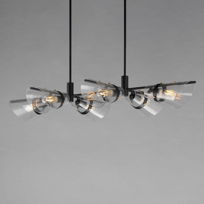 Maxim Lighting 21726CDDBZAB Finch 6 Light Dark Bronze Antique Brass Linear Pendant - Angled View