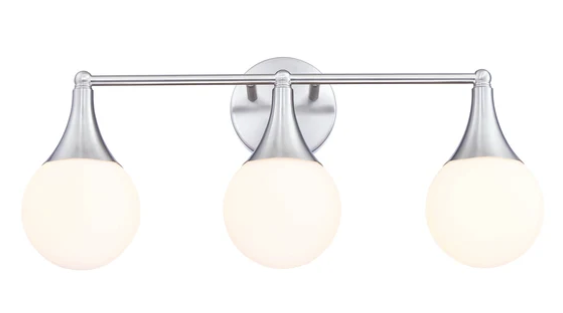 SDQ Lighting VL36803SN Verre Opalin 22" Modern Opal Glass Wall Sconce, Wattage 180W, Satin Nickel Finish
