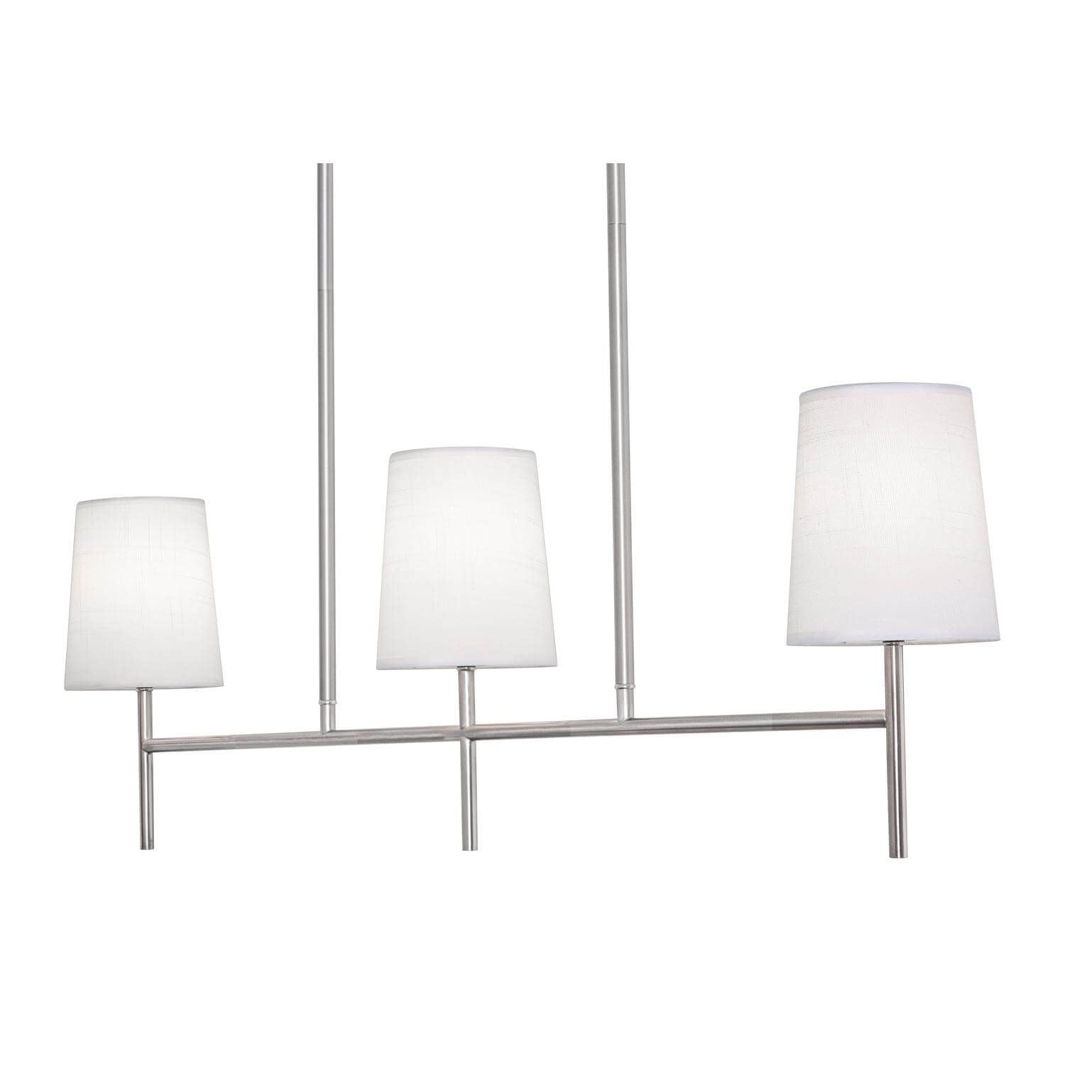 AFX Lighting ROSP3605CBSN Rose 3 Light 36 Inch Linear Light In Satin Nickel With White Linen Shade