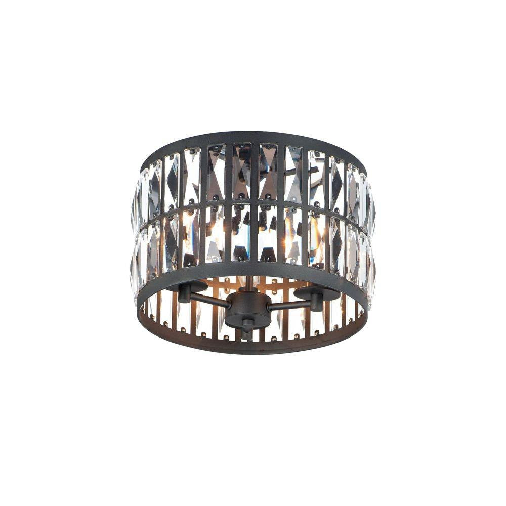 Maxim Lighting 21810BCBK Madeline 3 Light 12.5 Inch Black Flush Mount Ceiling Light