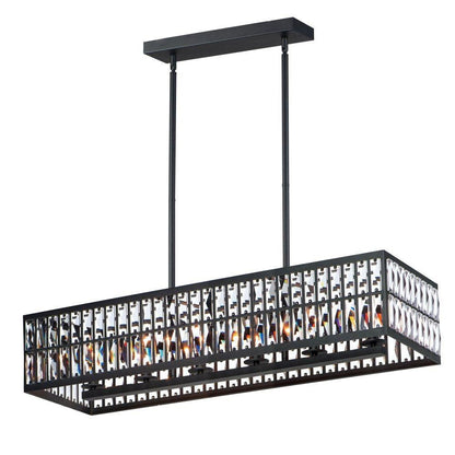 Maxim Lighting 21817BCBK Madeline 6 Light Black Linear Pendant Chandelier - White Background