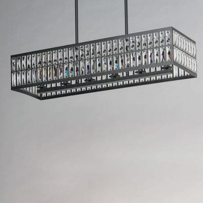 Maxim Lighting 21817BCBK Madeline 6 Light Black Linear Pendant Chandelier - Close Up Front View