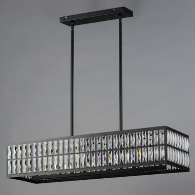Maxim Lighting 21817BCBK Madeline 6 Light Black Linear Pendant Chandelier - Narrow Angle View