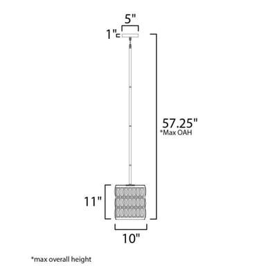 Maxim Lighting 21819BCBK Madeline Dimension Diagram