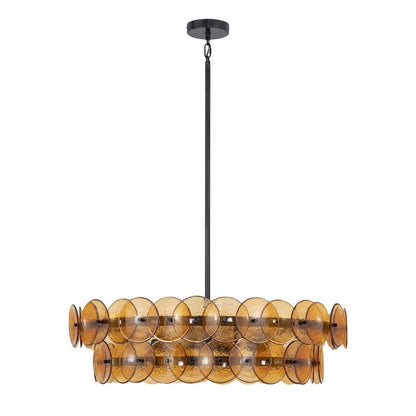 Maxim Lighting 21823AMGM Loren Amber Gunmetal Chandelier - Side View