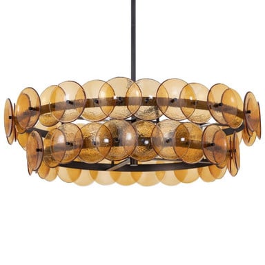Maxim Lighting 21823AMGM Loren Amber Gunmetal Chandelier - Detail View