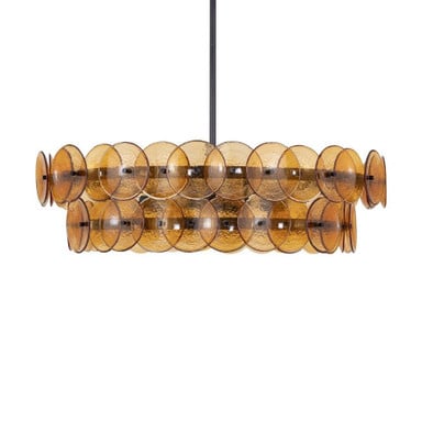 Maxim Lighting 21823AMGM Loren Amber Gunmetal Chandelier - Close-Up View
