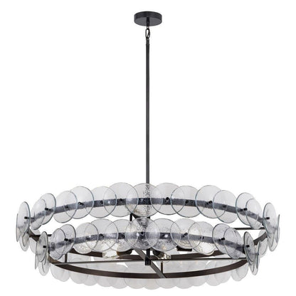 Maxim Lighting 21824TCGM Loren 8 Light 42 Inch Textured Clear Gunmetal Chandelier Ceiling Light