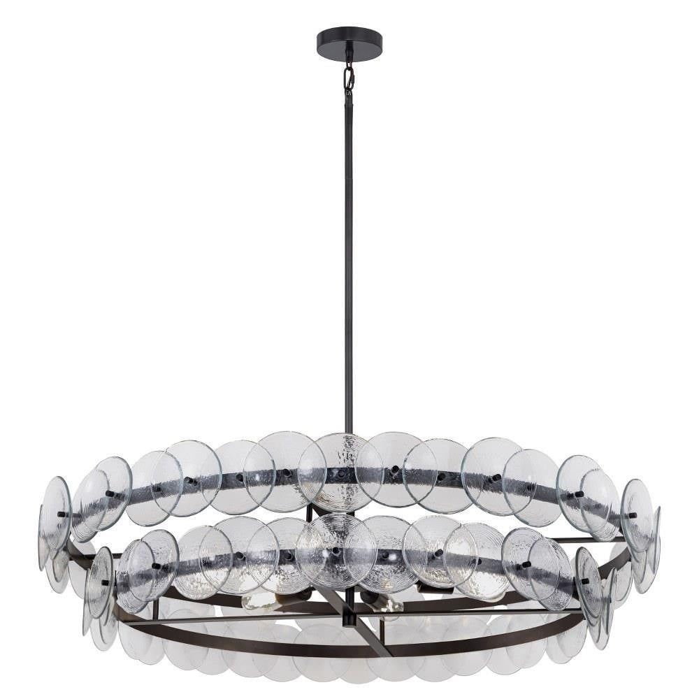 Maxim Lighting 21824GNWBR Loren 8 Light 42 Inch Chandelier - Textured Clear Glass with Gunmetal Finish