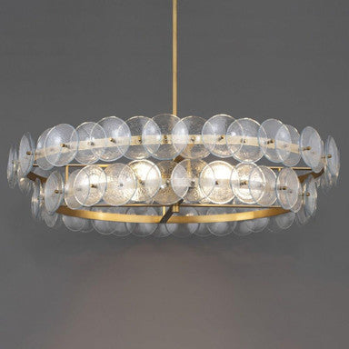 Maxim Lighting 21824TCWBR Loren 8 Light 42 inch Textured Clear Weathered Brass Chandelier Ceiling Light - Side Angle View