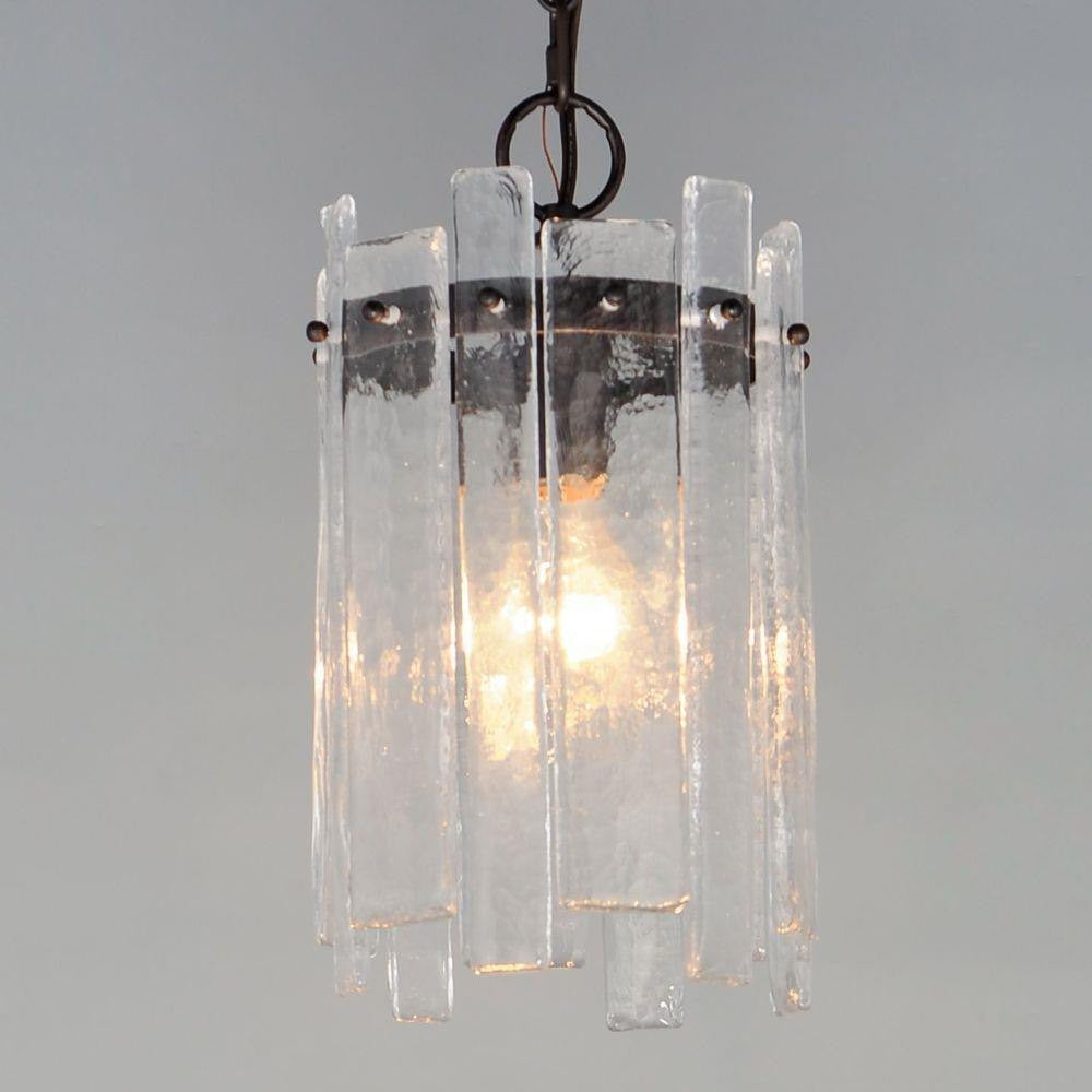 Maxim Lighting 21831AGDBZ Warren Dark Bronze Pendant - Close-Up Detail of Glass Shade