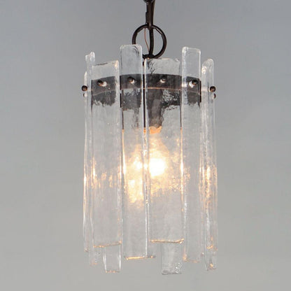 Maxim Lighting 21831AGDBZ Warren Dark Bronze Pendant - Close-Up Detail of Glass Shade
