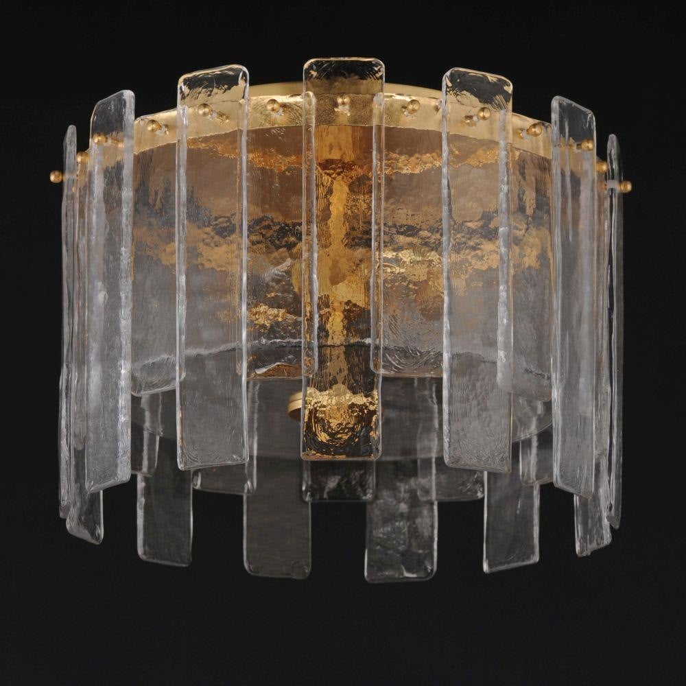 Maxim Lighting 21832AGGL Warren 2 Light Flush Mount in Gold Leaf Finish - Dark Background View