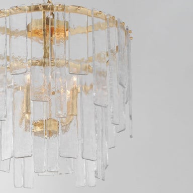 Maxim Lighting 21833AGGL Warren Semi Flush Mount - Close-Up Detail of Glass Panels