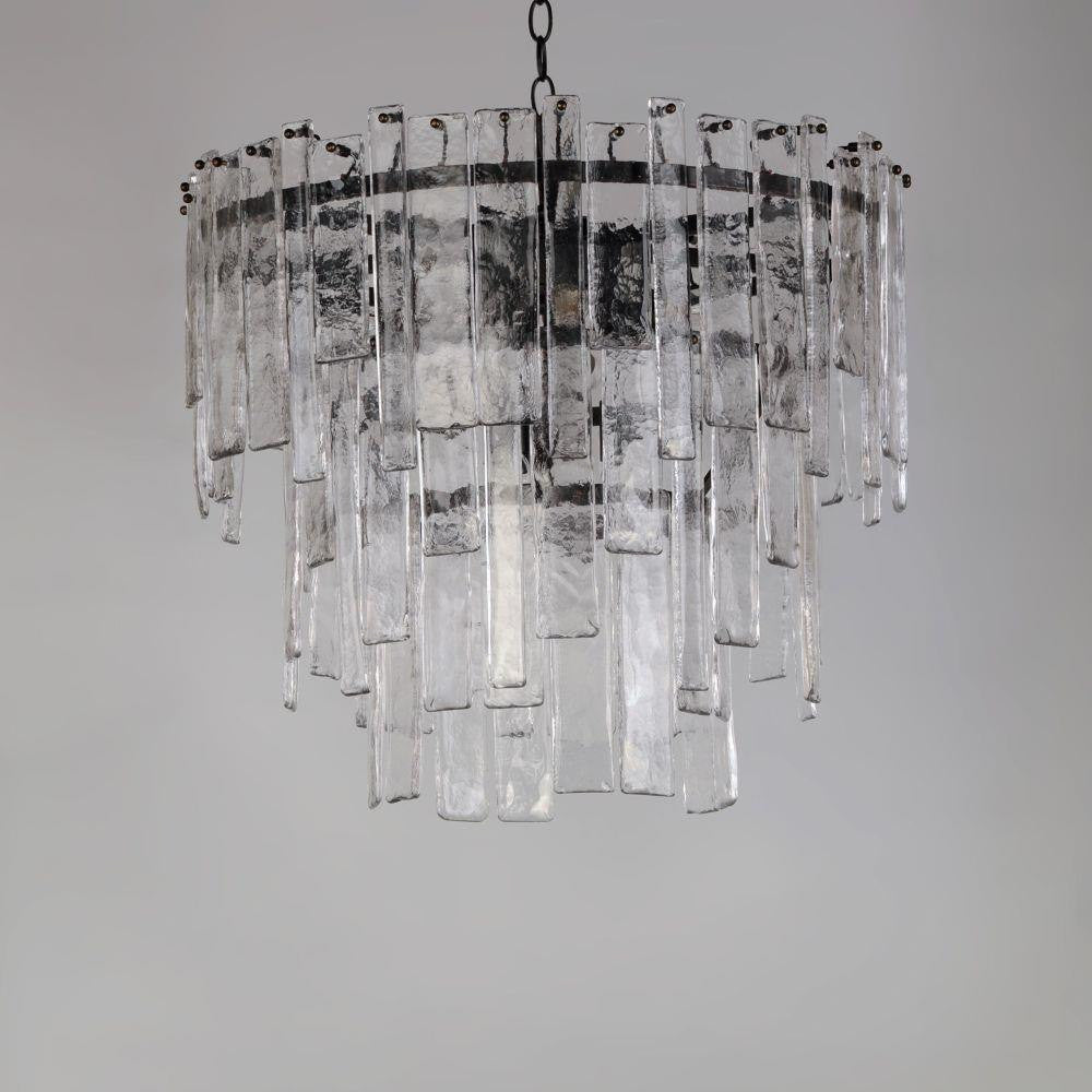 Maxim Lighting 21835AGDBZ Warren 9 Light Dark Bronze Pendant with Artisan Glass Shades - Off View