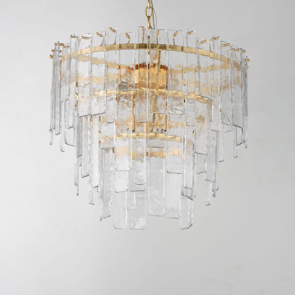Maxim Lighting 21835AGGL Warren 9 Light Gold Leaf Pendant - Front View Off