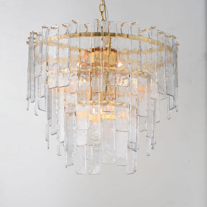 Maxim Lighting 21835AGGL Warren 9 Light Gold Leaf Pendant - Front View Illuminated