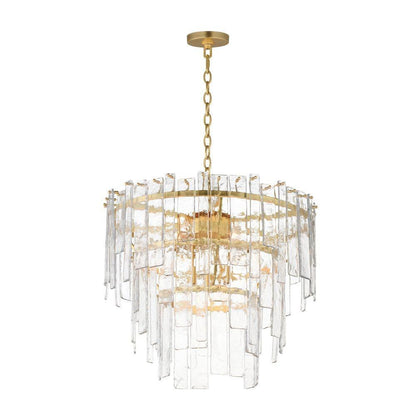 Maxim Lighting 21835AGGL Warren 9 Light Gold Leaf Pendant - Full View with Chain