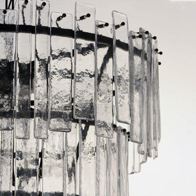 Maxim Lighting 21837AGDBZ Warren 12 Light Darkened Bronze Pendant - close-up detail of handcrafted glass panels