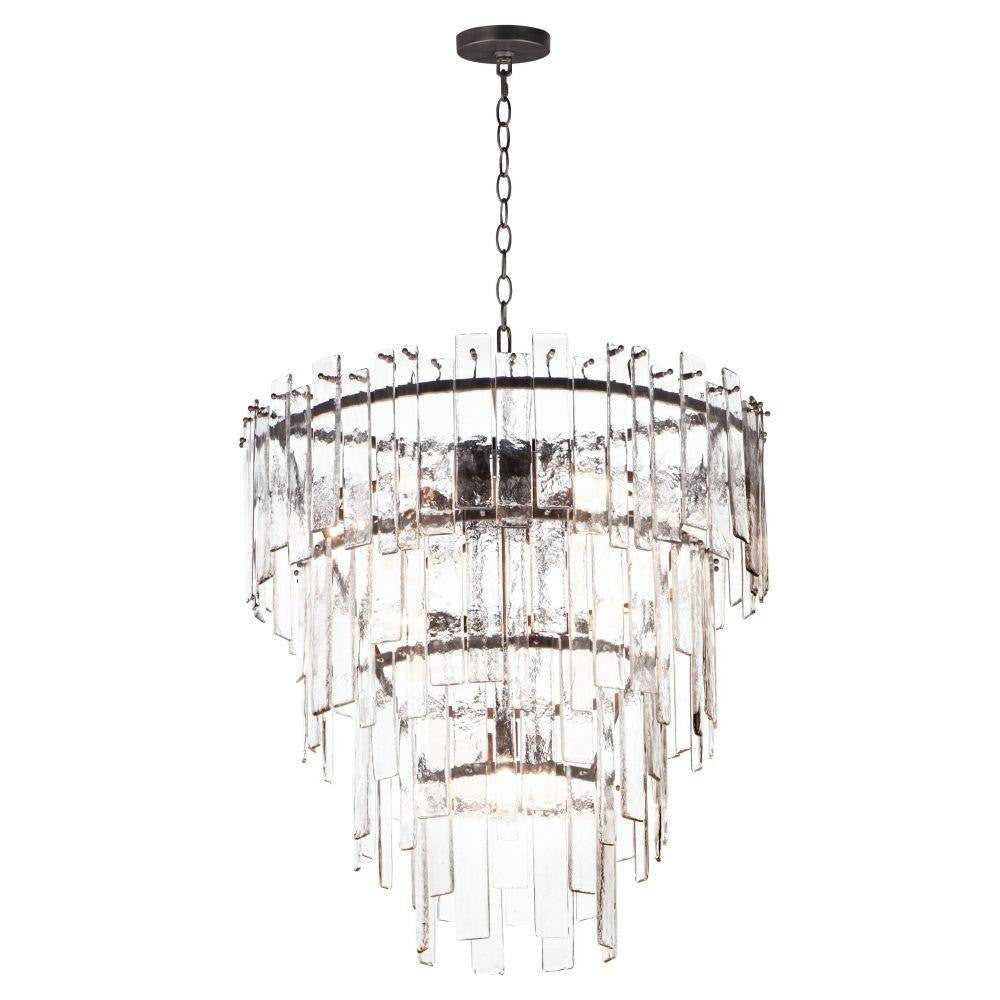 Maxim Lighting 21837AGDBZ Warren 12 Light 30 inch Darkened Bronze Pendant Ceiling Light - full view with chain