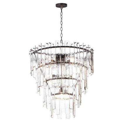 Maxim Lighting 21837AGDBZ Warren 12 Light 30 inch Darkened Bronze Pendant Ceiling Light - full view with chain