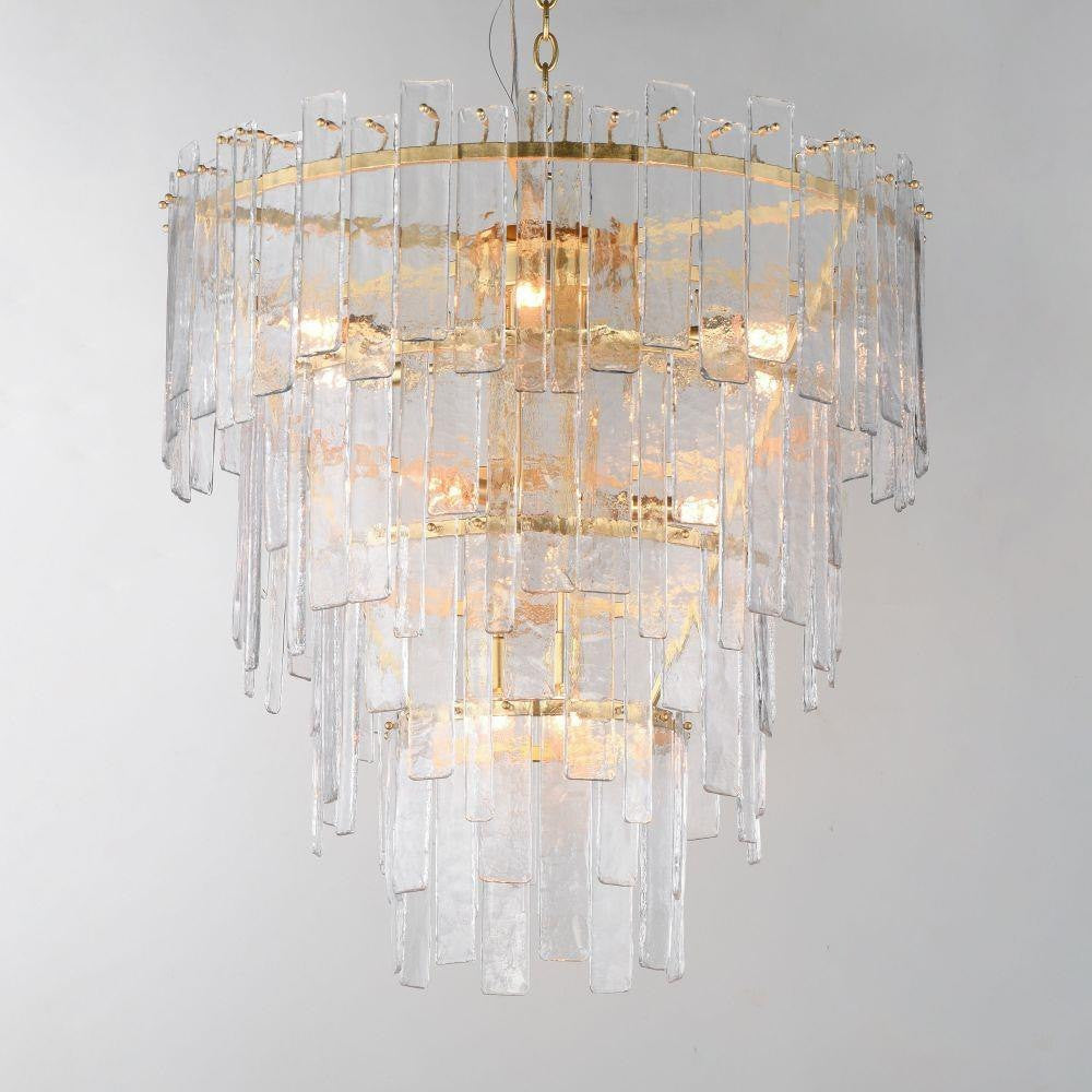 Maxim Lighting 21837AGGL Warren 12 Light Gold Leaf Pendant - Illuminated Side View