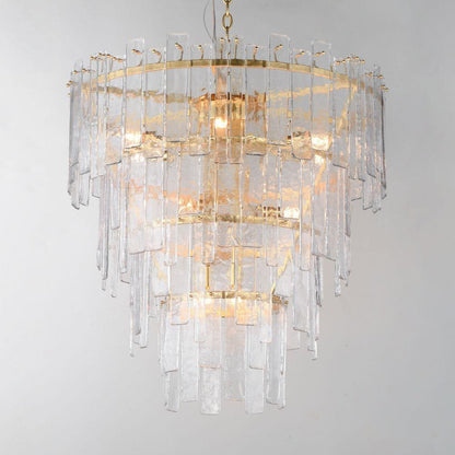 Maxim Lighting 21837AGGL Warren 12 Light Gold Leaf Pendant - Illuminated Side View