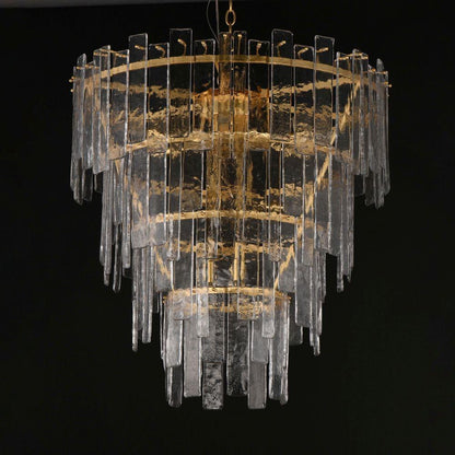 Maxim Lighting 21837AGGL Warren 12 Light Gold Leaf Pendant - Dark Background Close Up