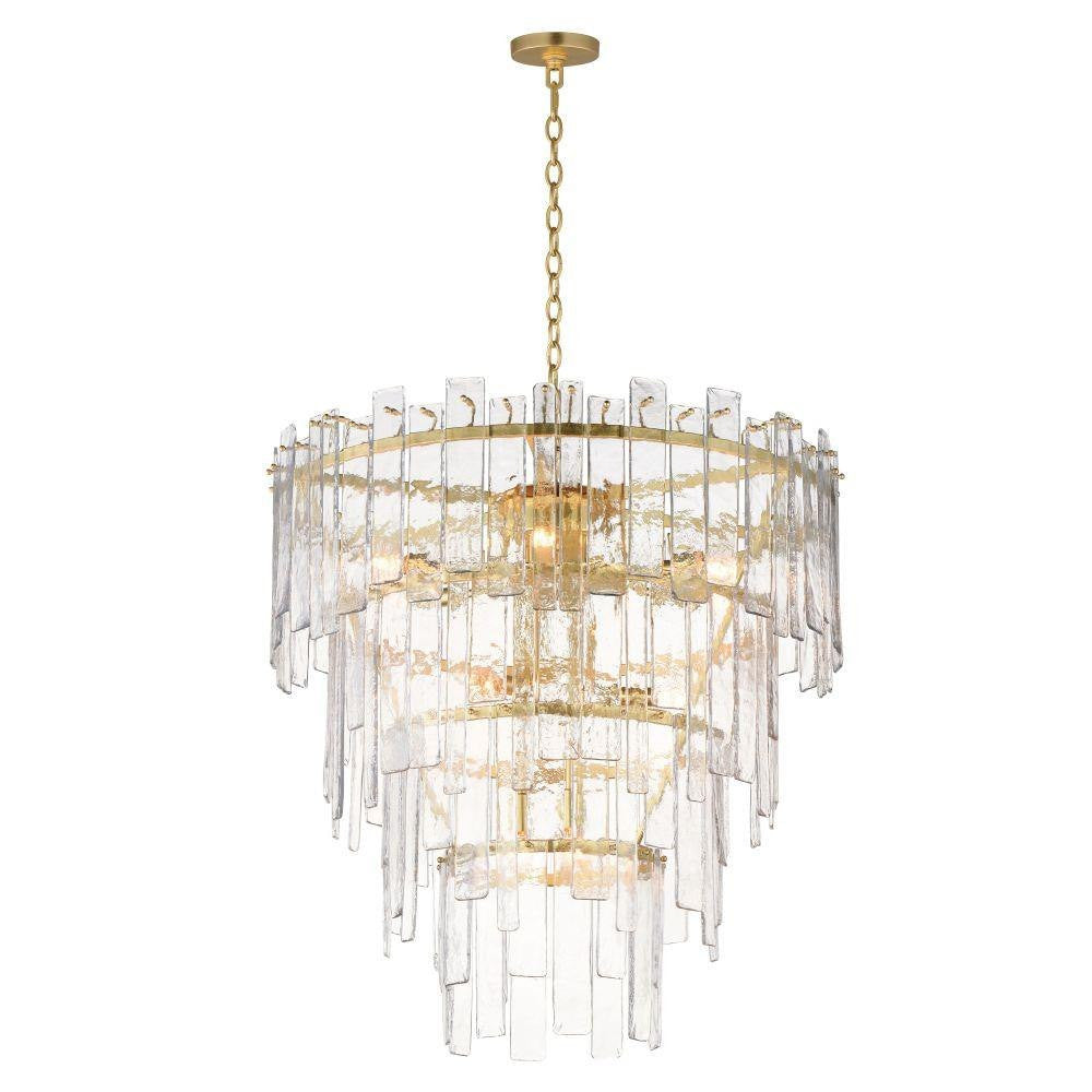 Maxim Lighting 21837AGGL Warren 12 Light 32 inch Gold Leaf Pendant Ceiling Light - White Background