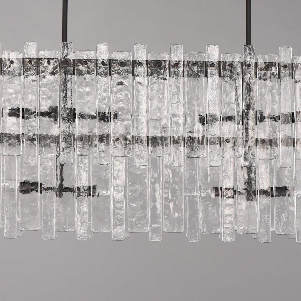 Maxim Lighting 21838AGDBZ Warren 8 Light Dark Bronze Linear Pendant Ceiling Light Glass Detail
