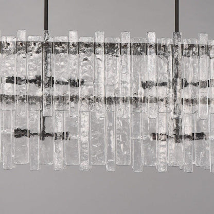 Maxim Lighting 21838AGDBZ Warren 8 Light Dark Bronze Linear Pendant Ceiling Light Glass Detail