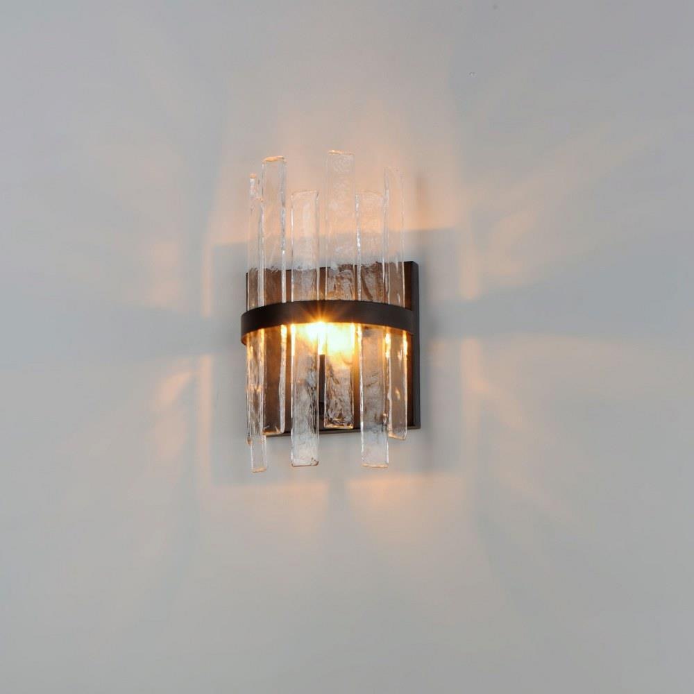 Maxim Lighting 21839AGDBZ Warren 1 Light Dark Bronze Wall Sconce Lit on Wall