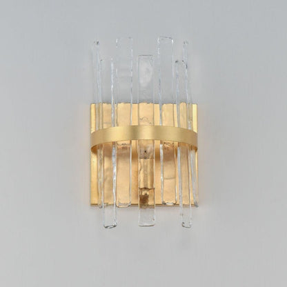Maxim Lighting 21839AGGL Warren 1 Light Gold Leaf Wall Sconce - front view on grey background