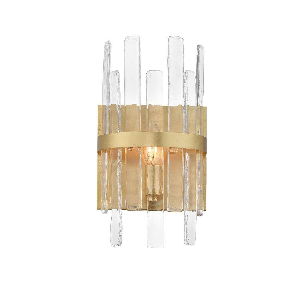 Maxim Lighting 21839AGGL Warren 1 Light Gold Leaf Wall Sconce - front view on white background