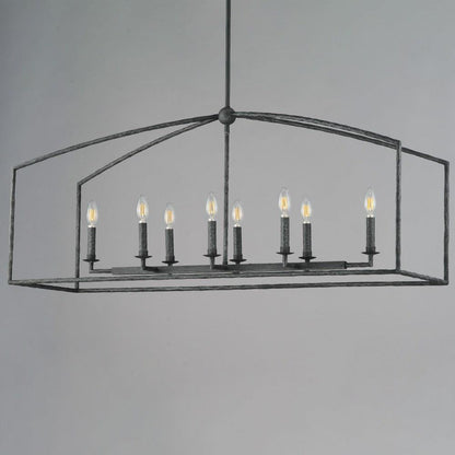 Maxim Lighting 21848BS Martel 8 Light Blacksmith Linear Chandelier Ceiling Light - Detail View