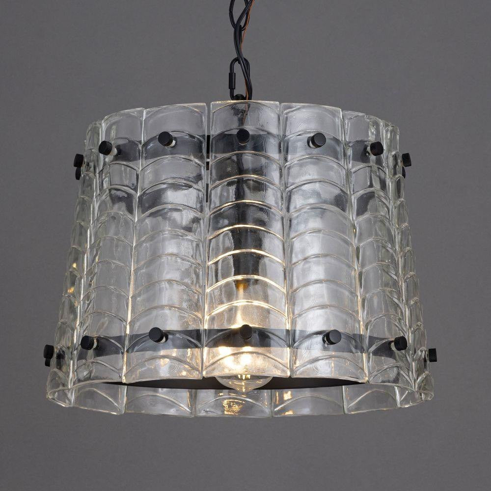 Maxim Lighting 21871CLBZ Ruche Dark Bronze Pendant - Close-up angle view lit