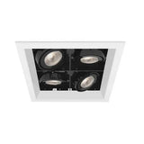 Eurofase Lighting TE114BGU10-02 4-in MR16 Recessed Light with Trim, Square, 4-Light, GU10, Wattage 200W, Voltage 120V, White/Black