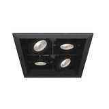 Eurofase Lighting TE114BGU10-01 4-in MR16 Recessed Light with Trim, Square, 4-Light, GU10, Wattage 200W, Voltage 120V, Black/Black