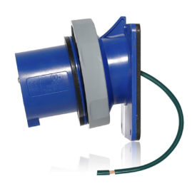 Leviton 330B6WLEV Pin & Sleeve Inlet, Watertight, 60A, 125V 2P, 3W, Blue Finish