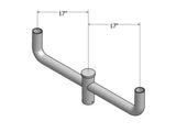 Maxlite PL-BB218-B 2-3/8" Steel Bullhorn Bracket, 2 Arms, 180 Degrees, Bronze Finish