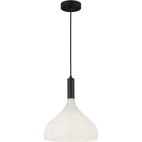 Alora Mood PD532312MBOP Belleview 1 Light 11.88 inch Matte Black Pendant Ceiling Light in Opal Glass